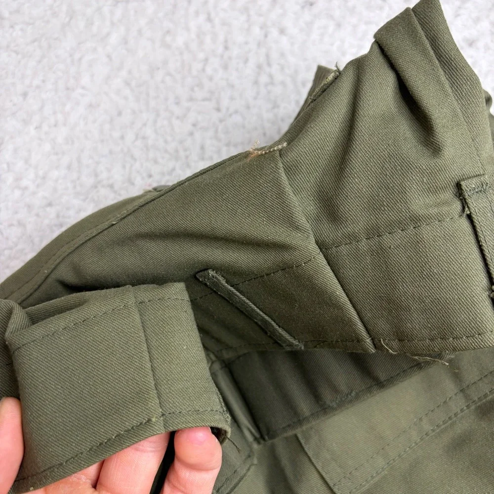 Vintage 60s OG 507 Baker Pants Olive Green Fatigue Trousers Talon Zip 44 40x26)